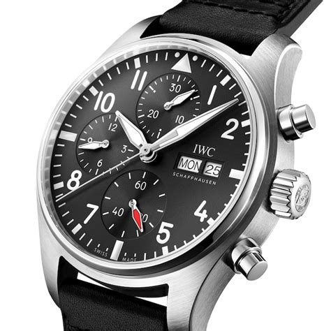 iwc 388111|IWC Pilots Chronograph Automatic Black Dial Men's Watch .